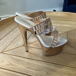 High Heels with Rhinestone Straps